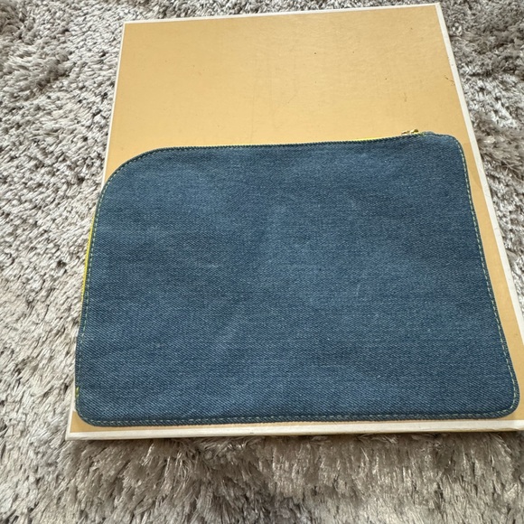 Nina Ricci Blue Cosmetic Bag with Embroidered Designs - Picture 4 of 7